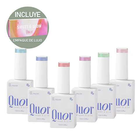 Esmaltes Semipermanente Sweet & Glow QUOR Caja Edición Especial 6pcs