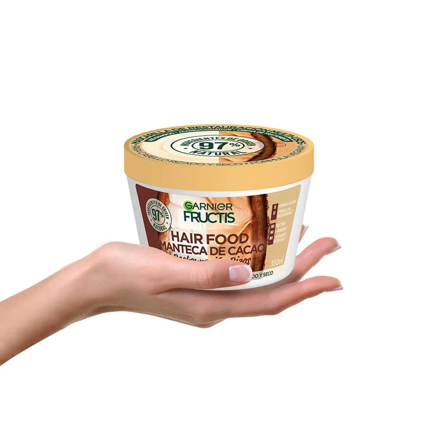 Mascarilla Hair Food Manteca de Cacao Reparación Rizos GARNIER Fructis 350ml 4