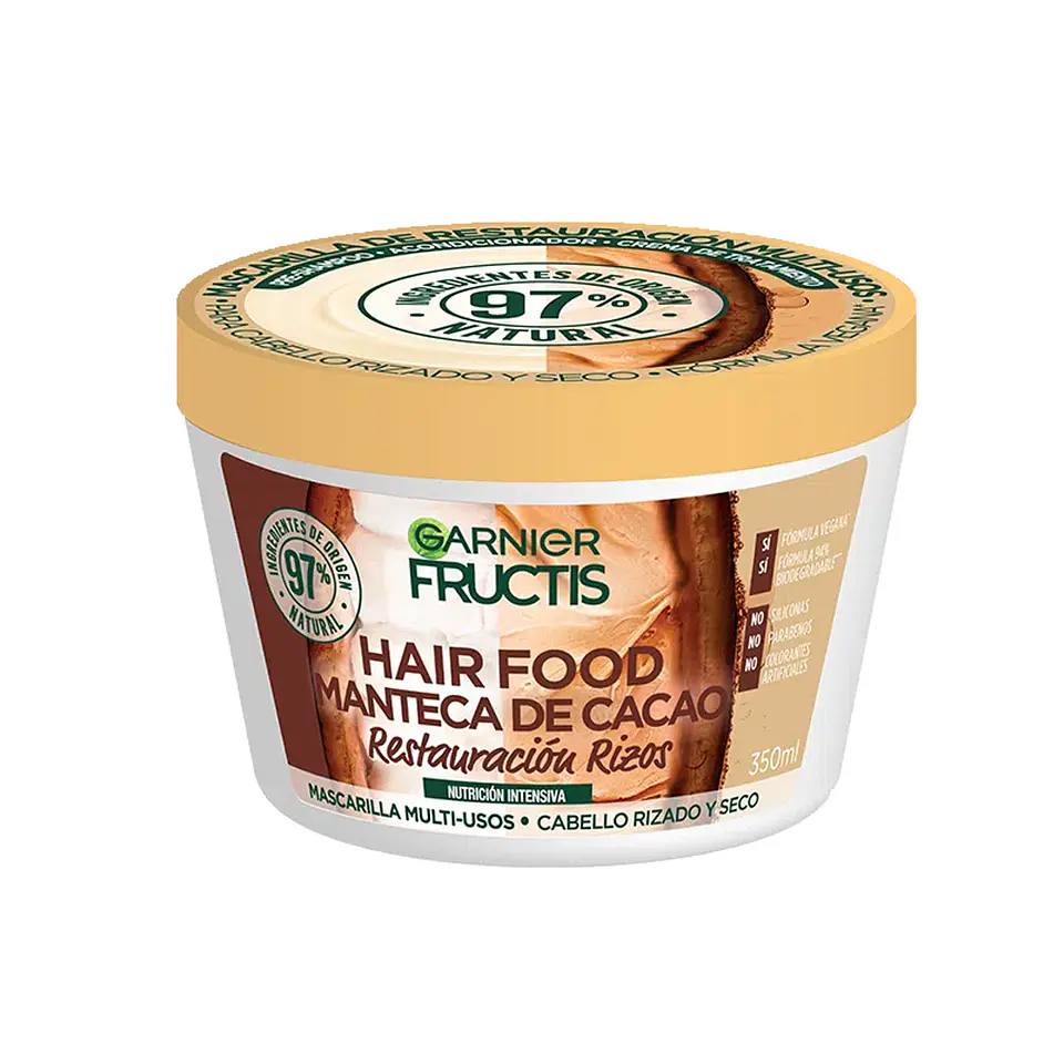 Mascarilla Hair Food Manteca de Cacao Reparación Rizos GARNIER Fructis 350ml 1