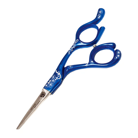 Tijeras Peluquería Profesionales Deslizante Mango Aluminio STRONG SCISSORS Azul