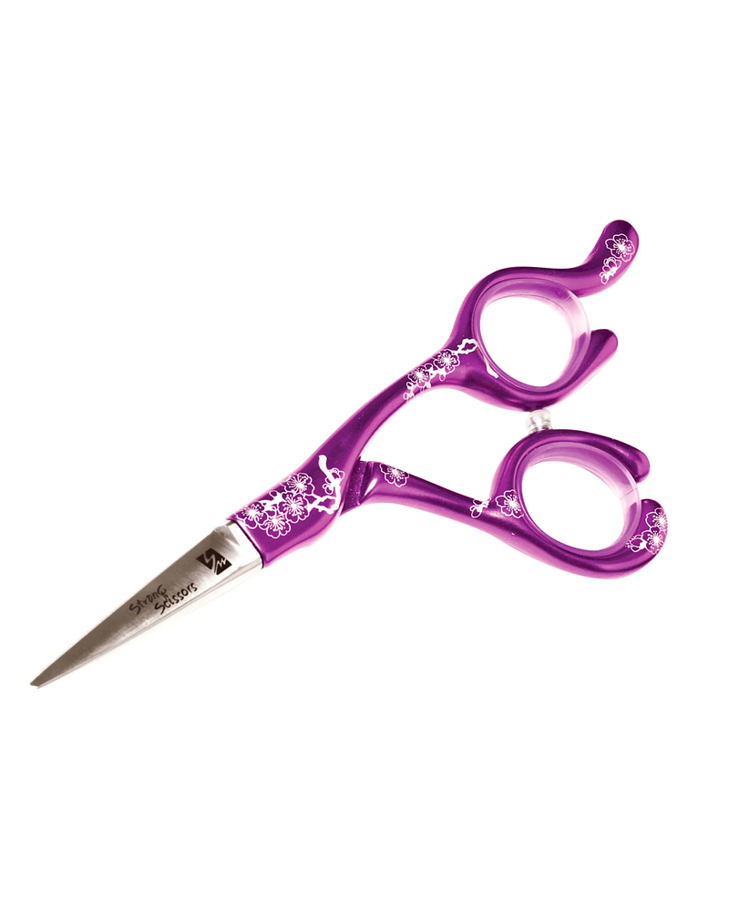 Tijeras Peluquería Profesionales Deslizante Mango Aluminio STRONG SCISSORS Morada