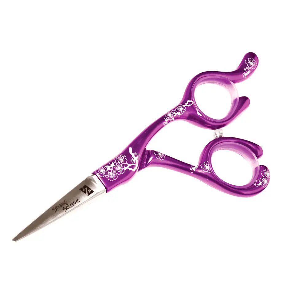 Tijeras Peluquería Profesionales Deslizante Mango Aluminio STRONG SCISSORS Morada 1