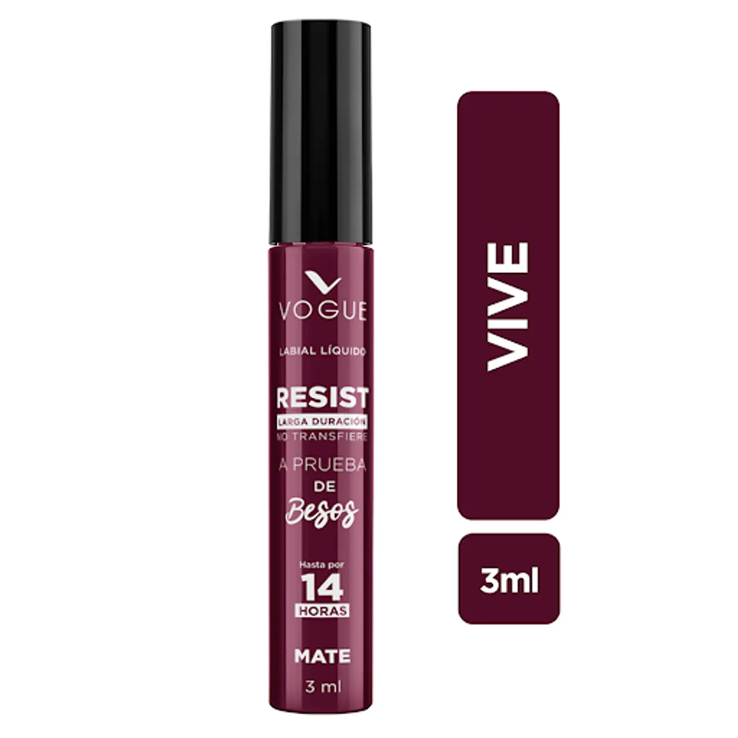 Labial Líquido a Prueba de Besos VOGUE Resist 3ml 22