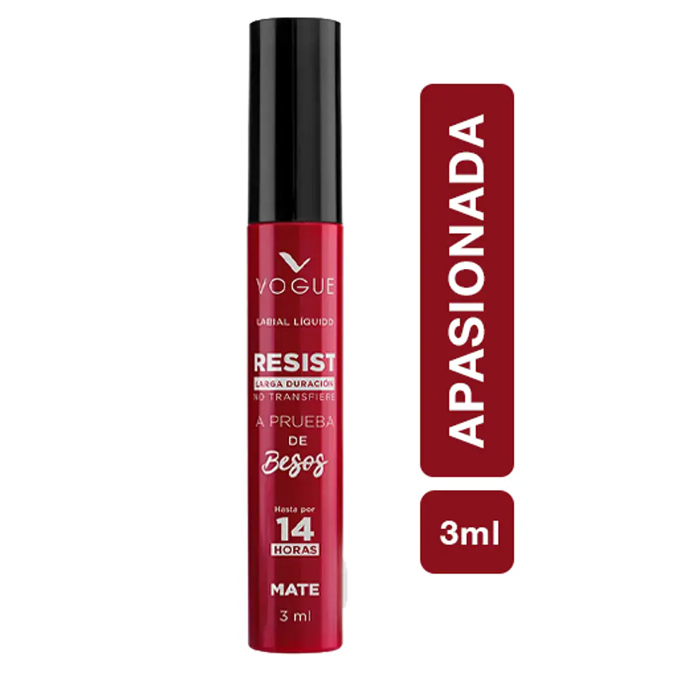 Labial Líquido a Prueba de Besos VOGUE Resist 3ml 13
