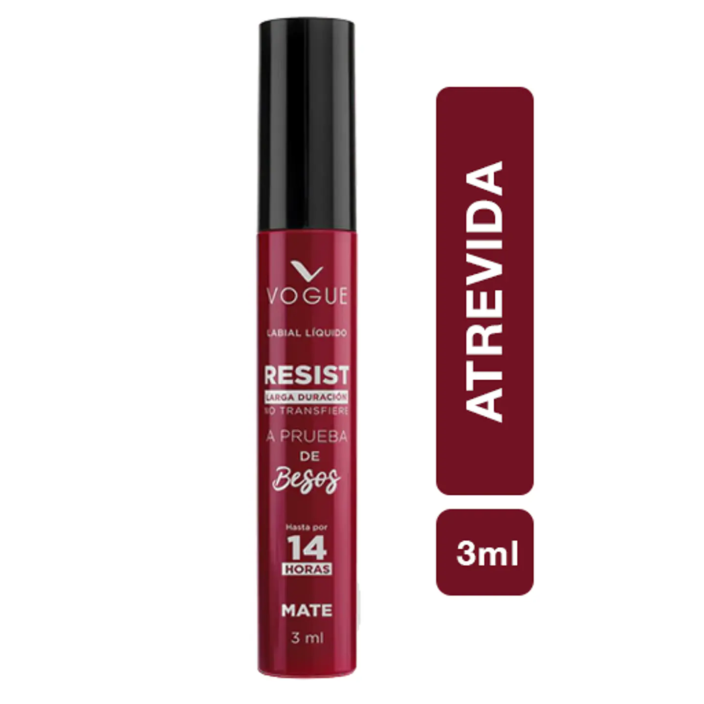 Labial Líquido a Prueba de Besos VOGUE Resist 3ml 12