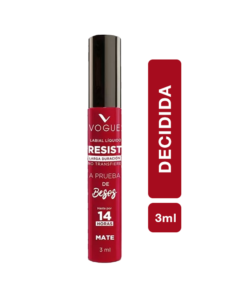 Labial Líquido a Prueba de Besos VOGUE Resist 3ml