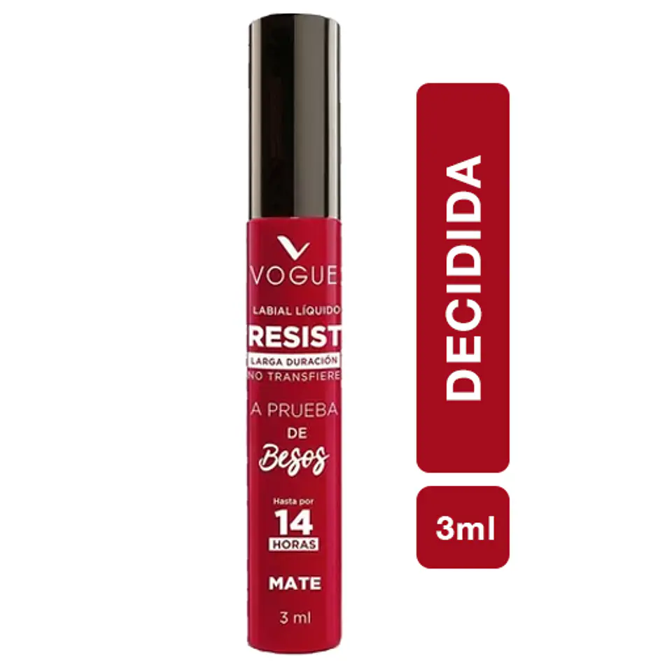 Labial Líquido a Prueba de Besos VOGUE Resist 3ml 14