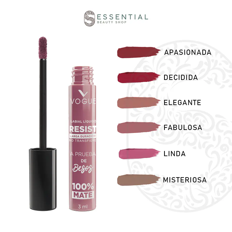 Labial Líquido a Prueba de Besos VOGUE Resist 3ml 3