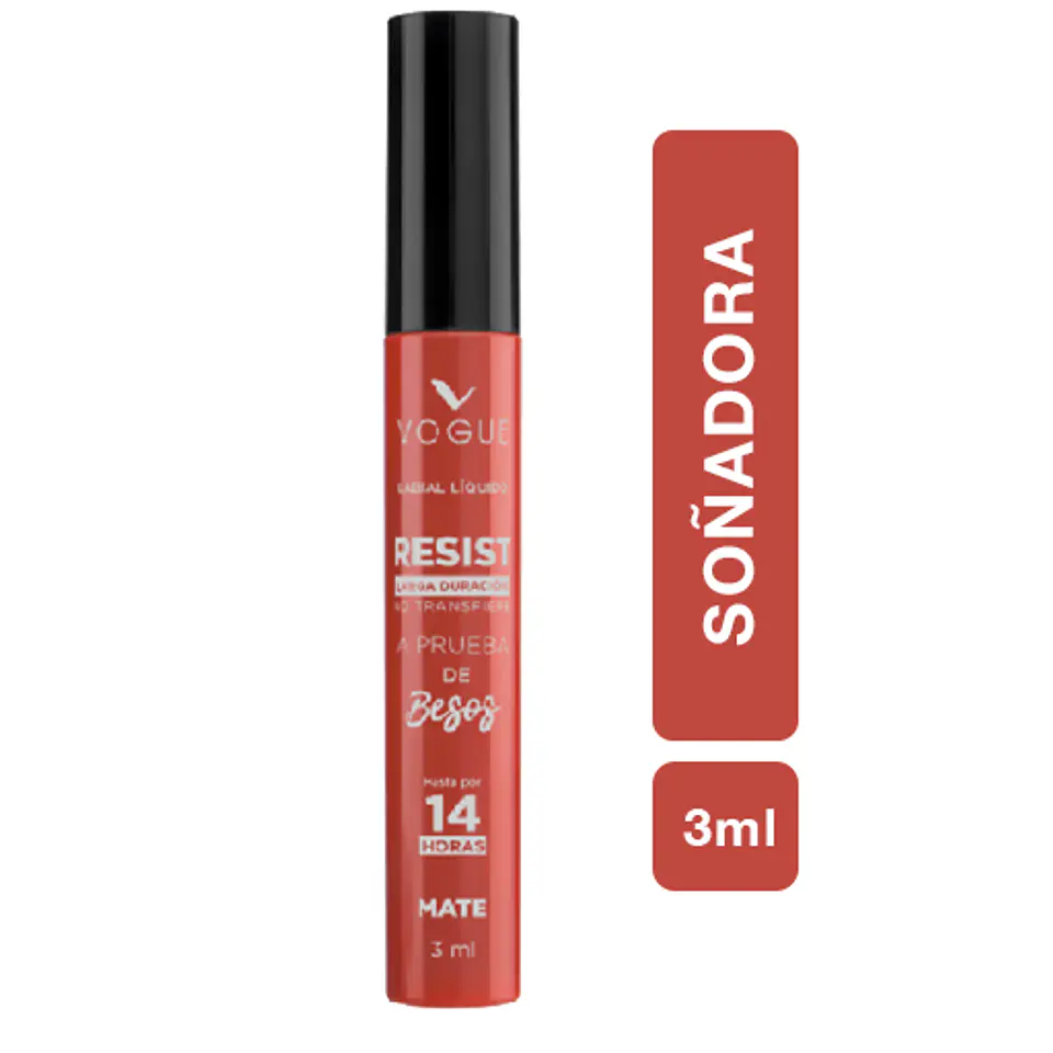 Labial Líquido a Prueba de Besos VOGUE Resist 3ml 19