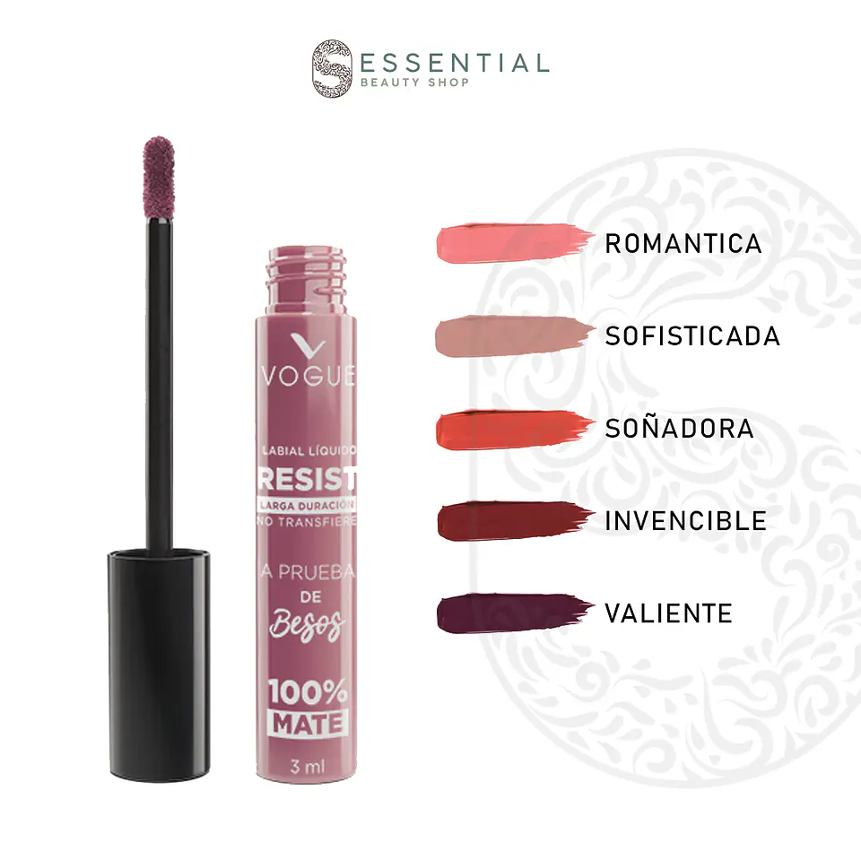 Labial Líquido a Prueba de Besos VOGUE Resist 3ml 4