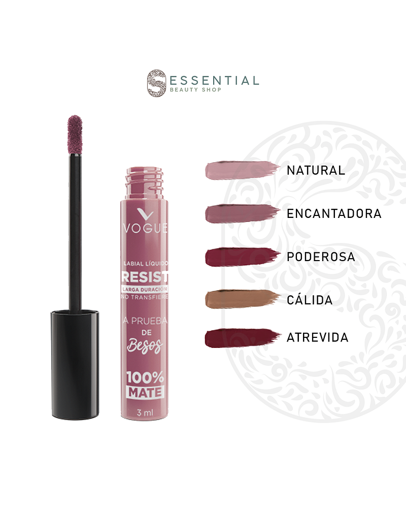 Labial Líquido a Prueba de Besos VOGUE Resist 3ml