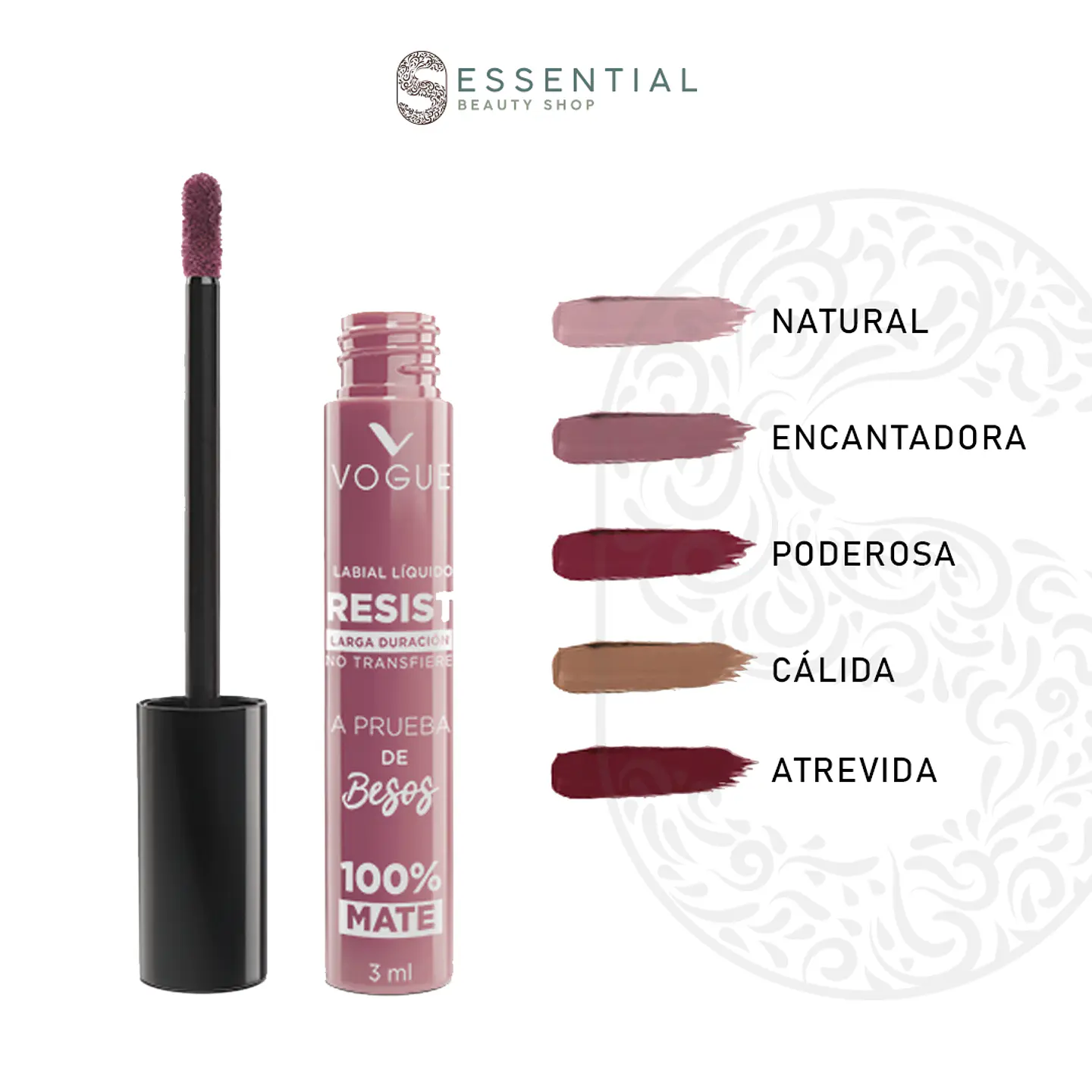 Labial Líquido a Prueba de Besos VOGUE Resist 3ml 2