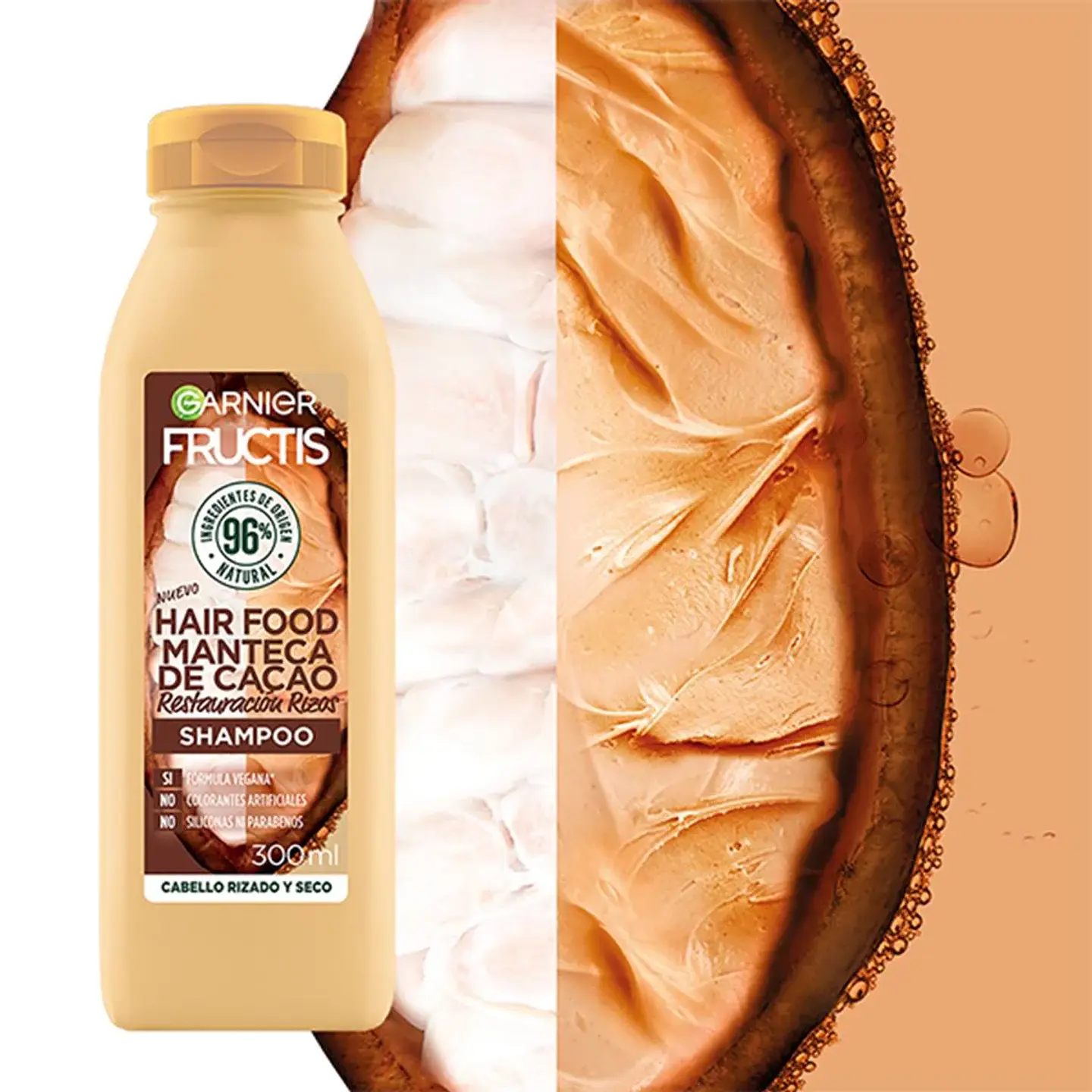 Shampoo Hair Food Manteca de Cacao Reparación Rizos GARNIER Fructis 300ml 4