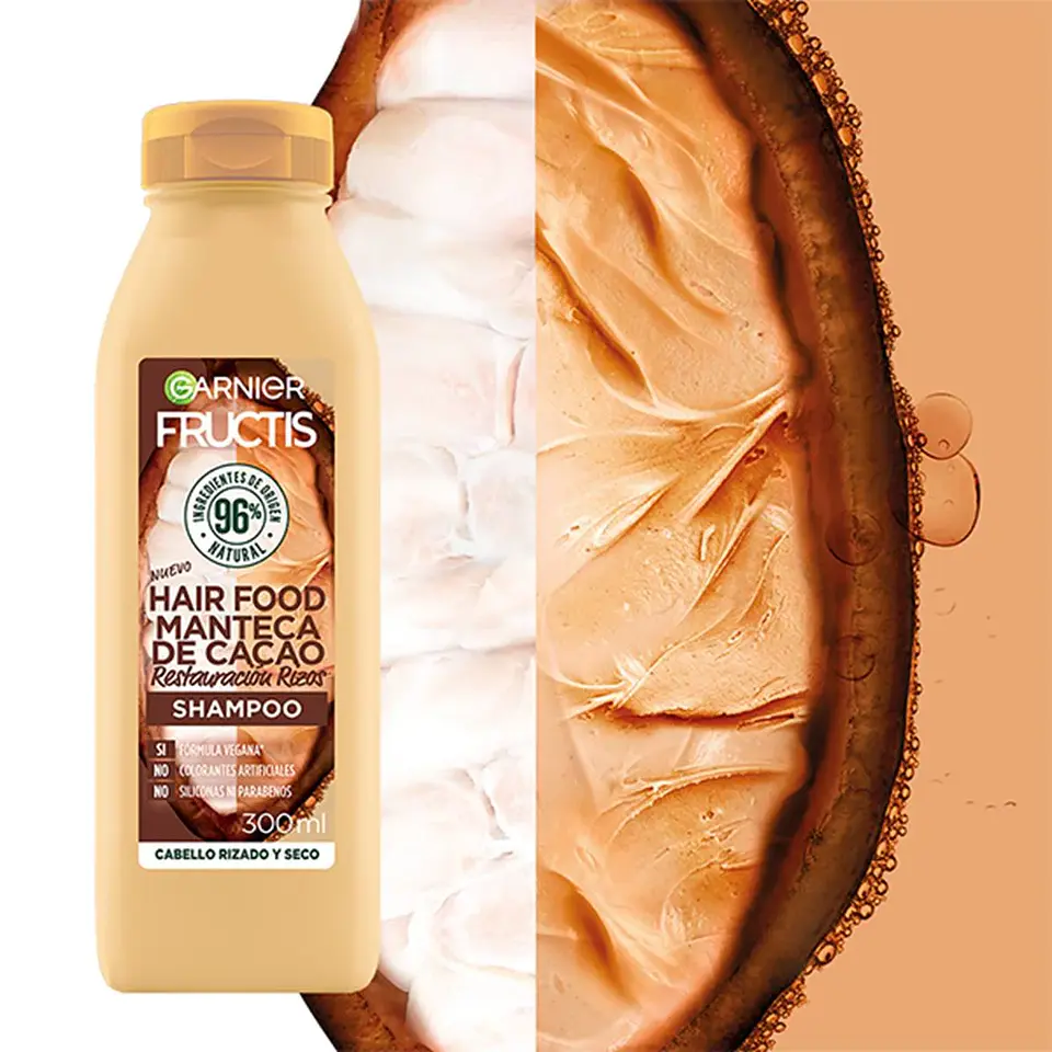 Shampoo Hair Food Manteca de Cacao Reparación Rizos GARNIER Fructis 300ml 4