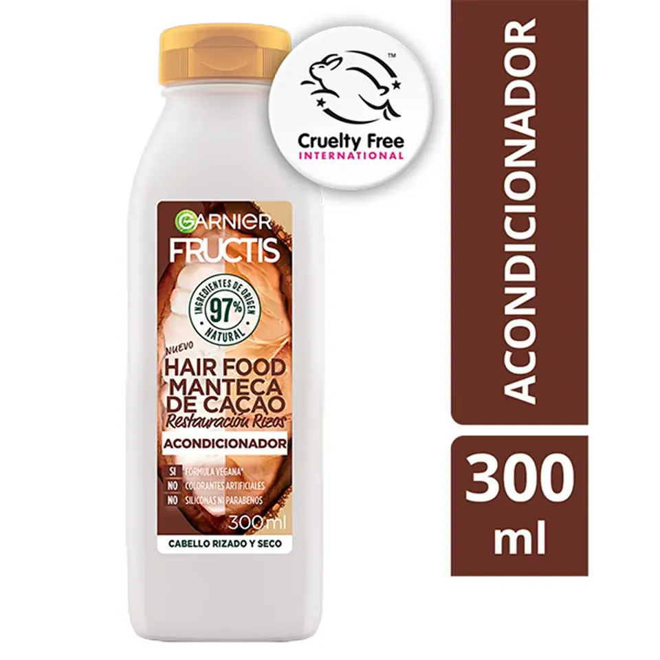 Acondicionador Hair Food Manteca de Cacao Reparación Rizos GARNIER Fructis 300ml 2