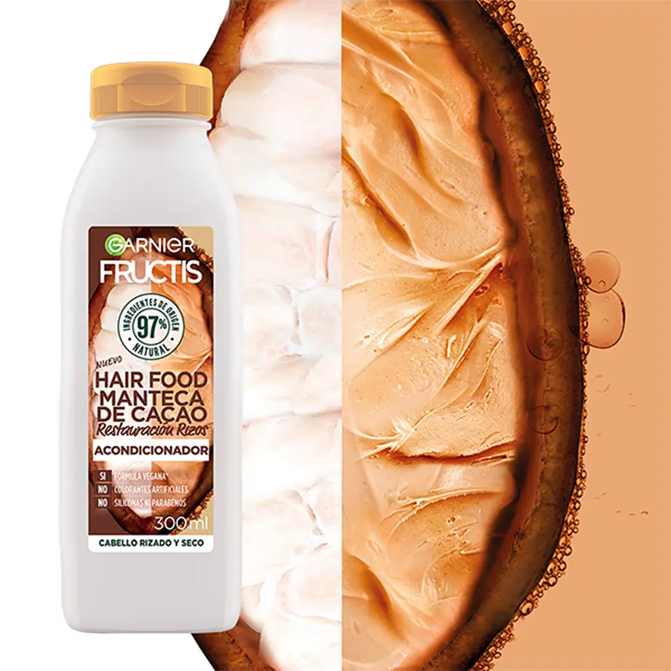Acondicionador Hair Food Manteca de Cacao Reparación Rizos GARNIER Fructis 300ml 5