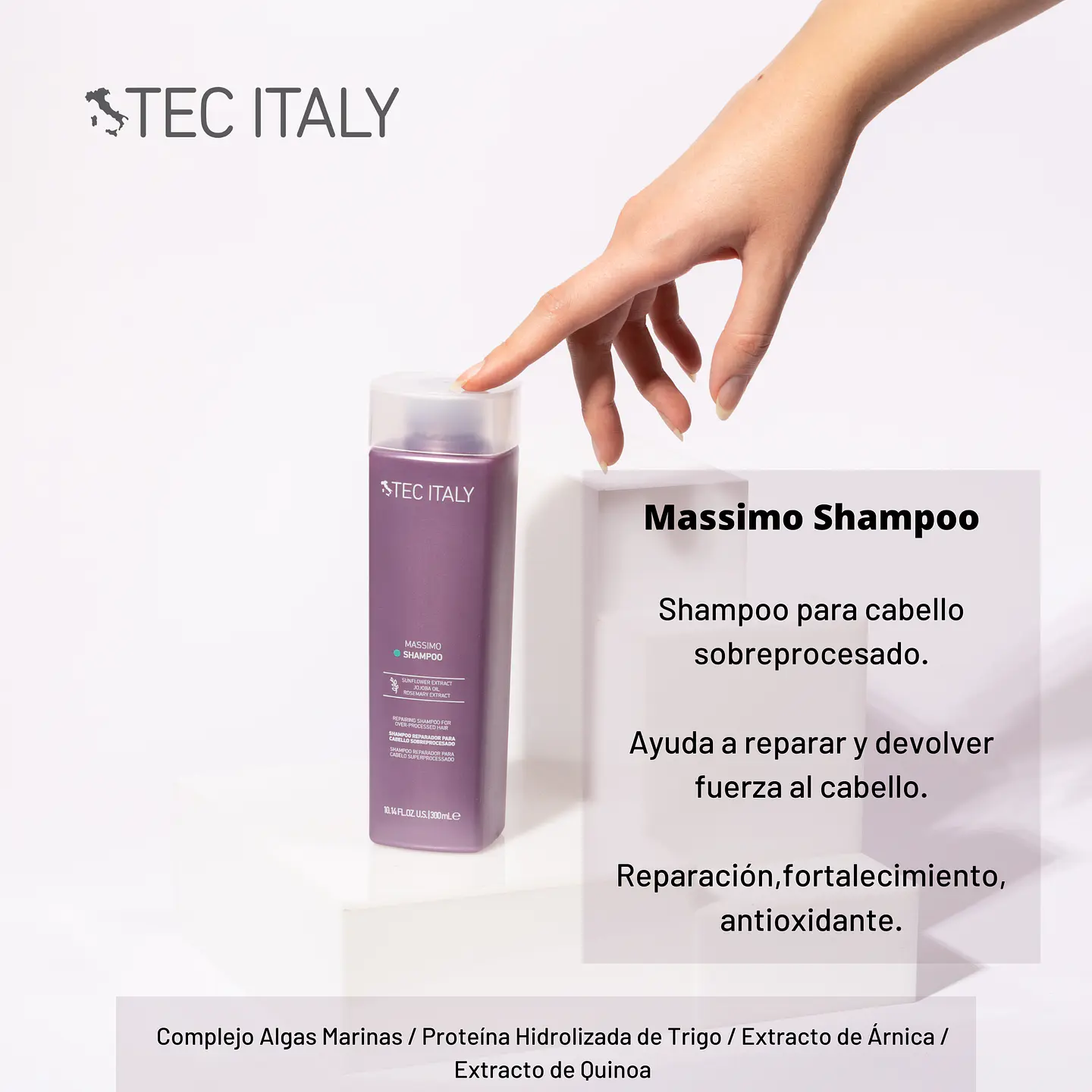 Shampoo Reparador Massimo TEC ITALY Repair 300ml 3