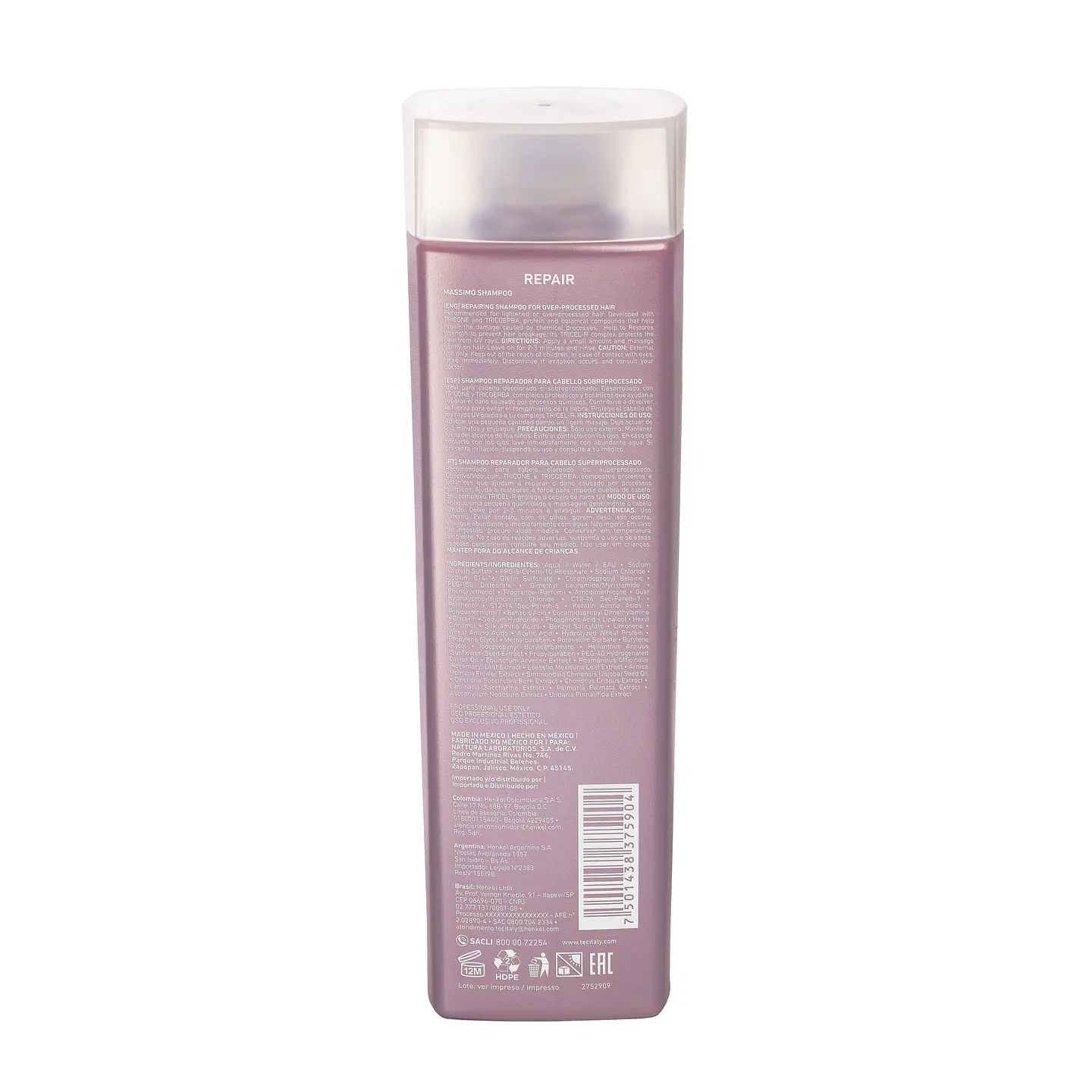 Shampoo Reparador Massimo TEC ITALY Repair 300ml 2