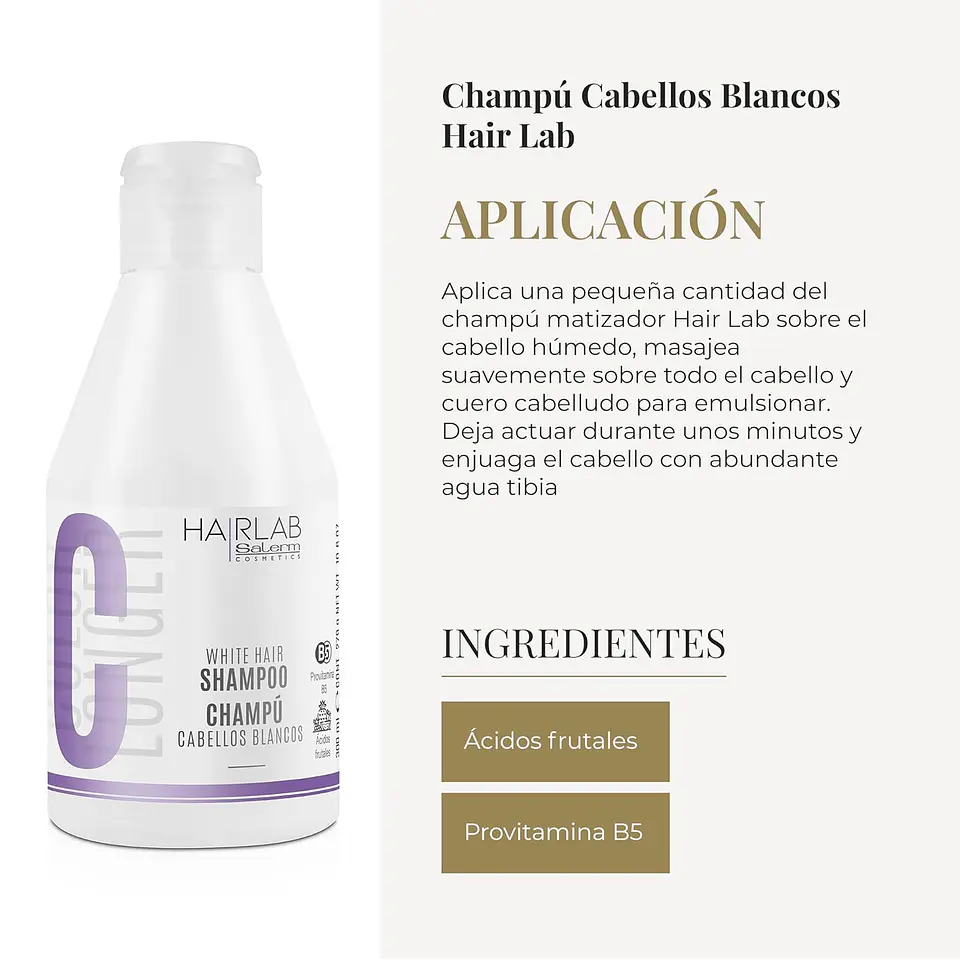 Shampoo Cabellos Blancos SALERM Hair Lab 300ml 4
