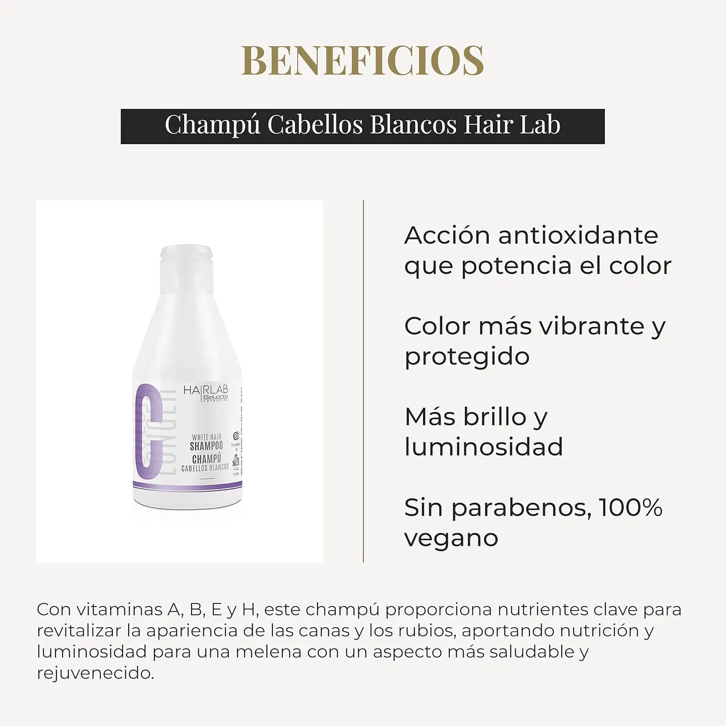 Shampoo Cabellos Blancos SALERM Hair Lab 300ml 3