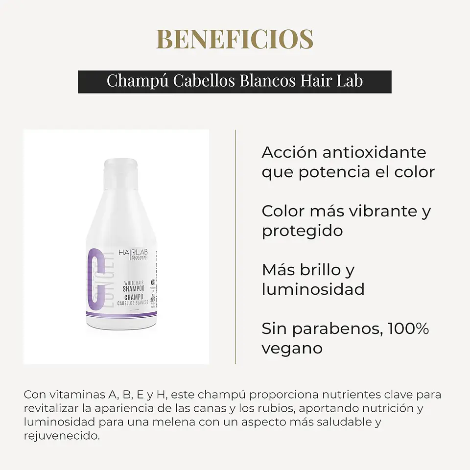 Shampoo Cabellos Blancos SALERM Hair Lab 300ml 3