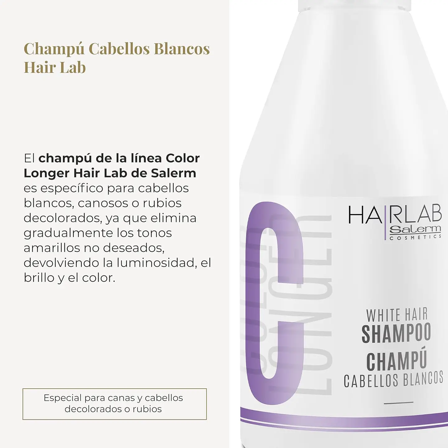 Shampoo Cabellos Blancos SALERM Hair Lab 300ml 2
