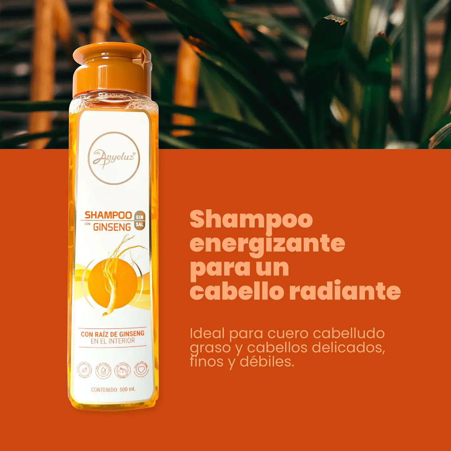 Shampoo con Ginseng ANYELUZ 500ml 2