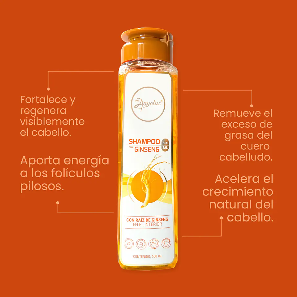 Shampoo con Ginseng ANYELUZ 500ml 4