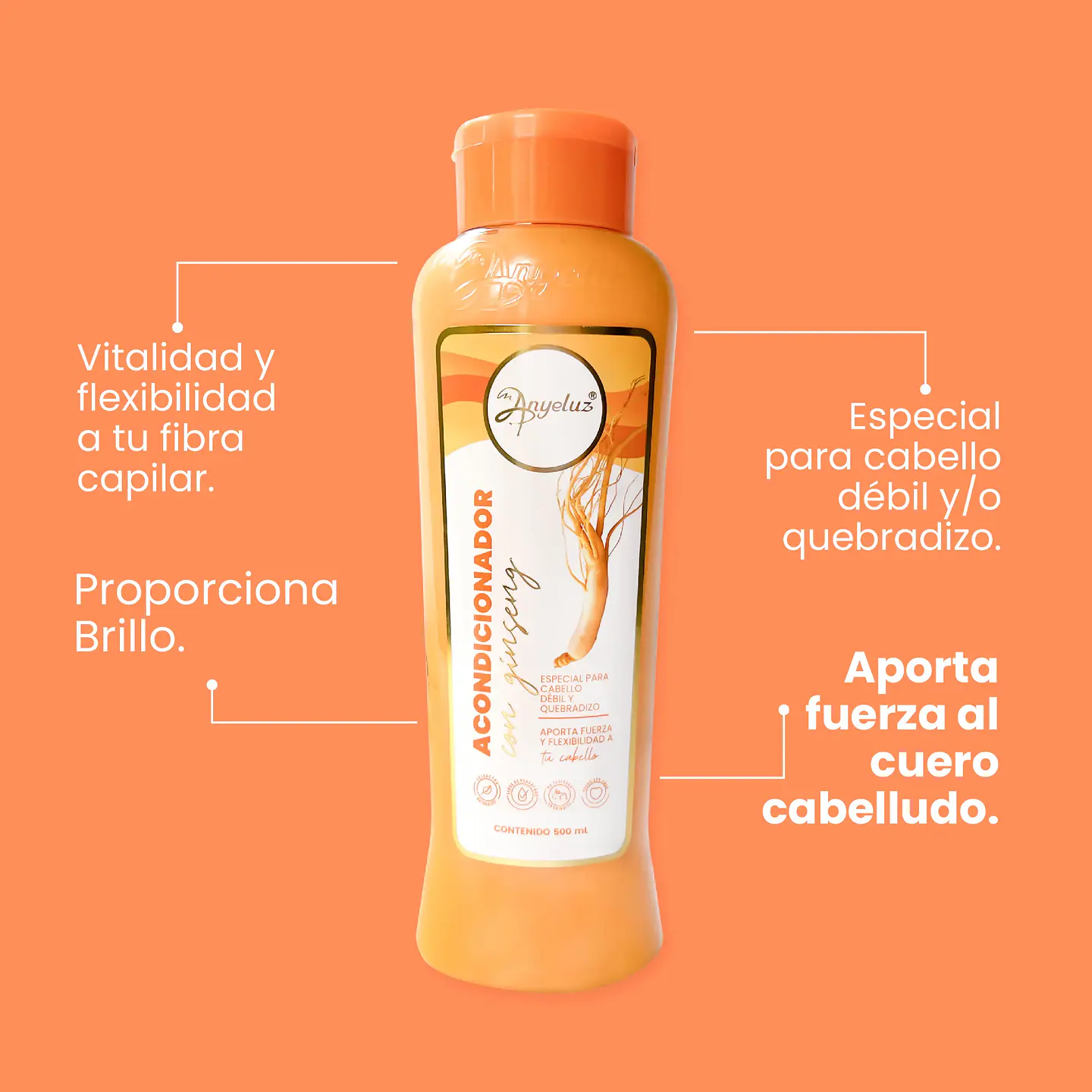 Acondicionador con Ginseng ANYELUZ 500ml 4