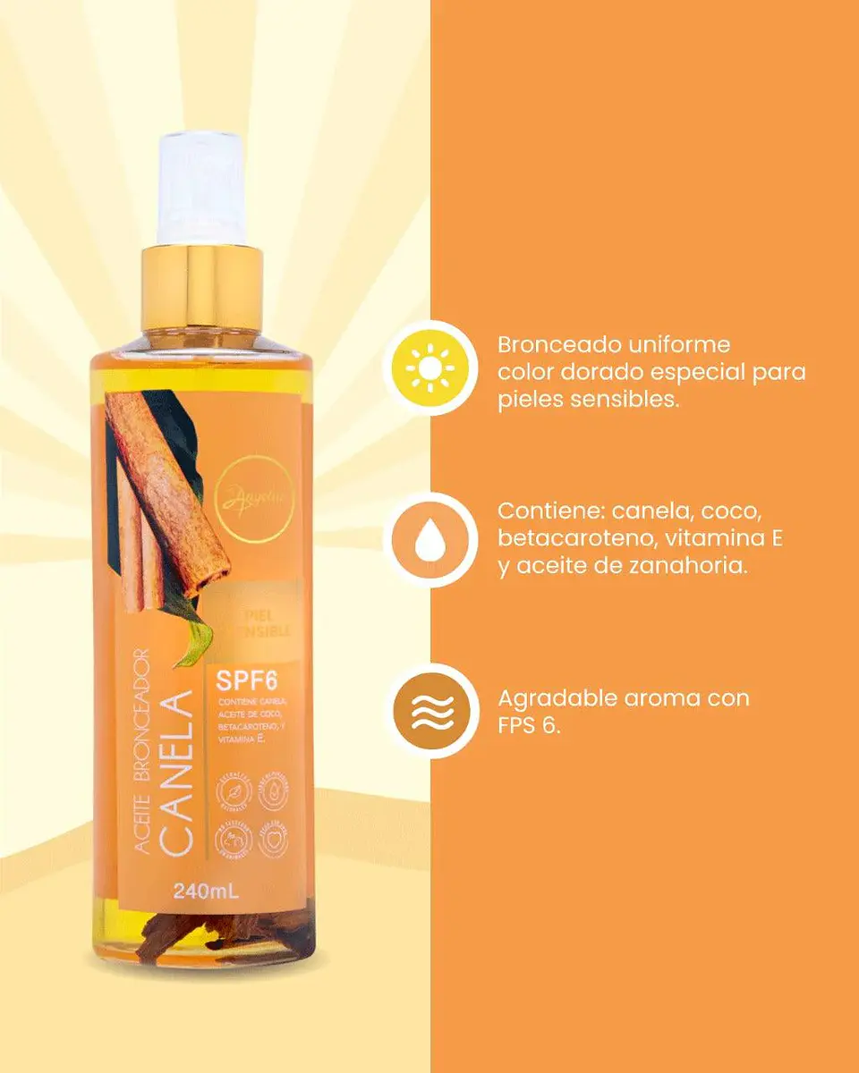 Aceite Bronceador de Canela ANYELUZ 240ml 2
