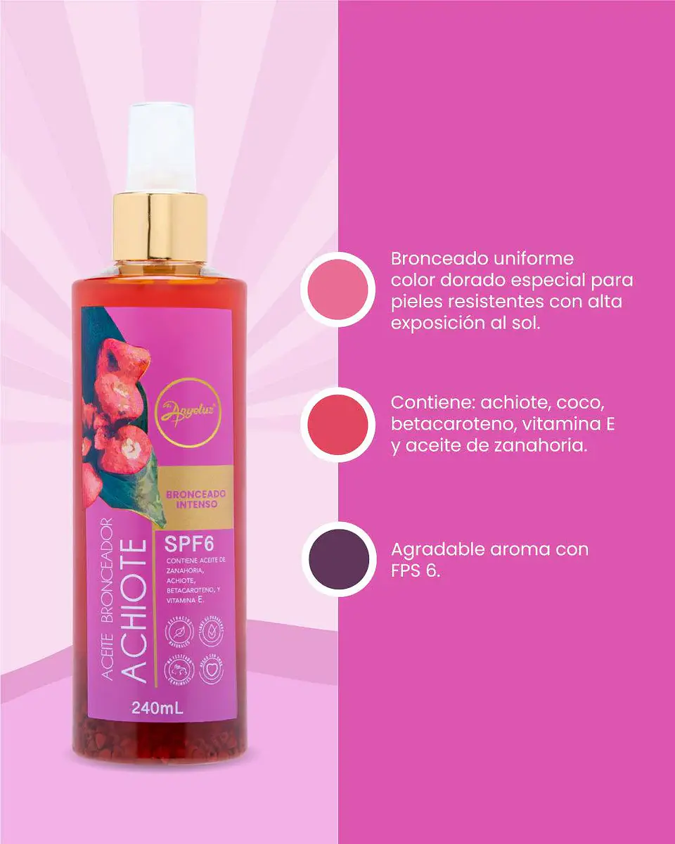 Aceite Bronceador de Achiote ANYELUZ 240ml 2