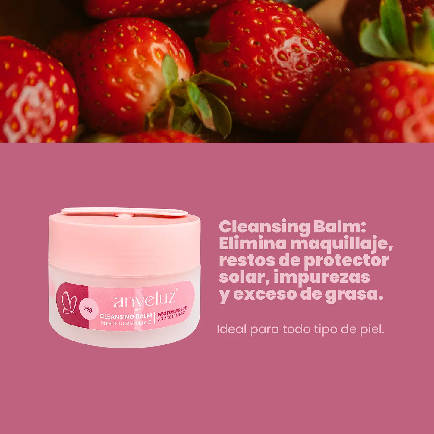 Desmaquillador Frutos Rojos Cleansing Balm ANYELUZ 75g 2