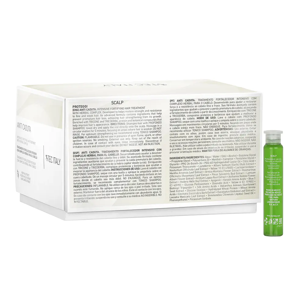 Caja de 12 Ampolletas Anti-Caida TEC ITALY Scalp 10ml 3