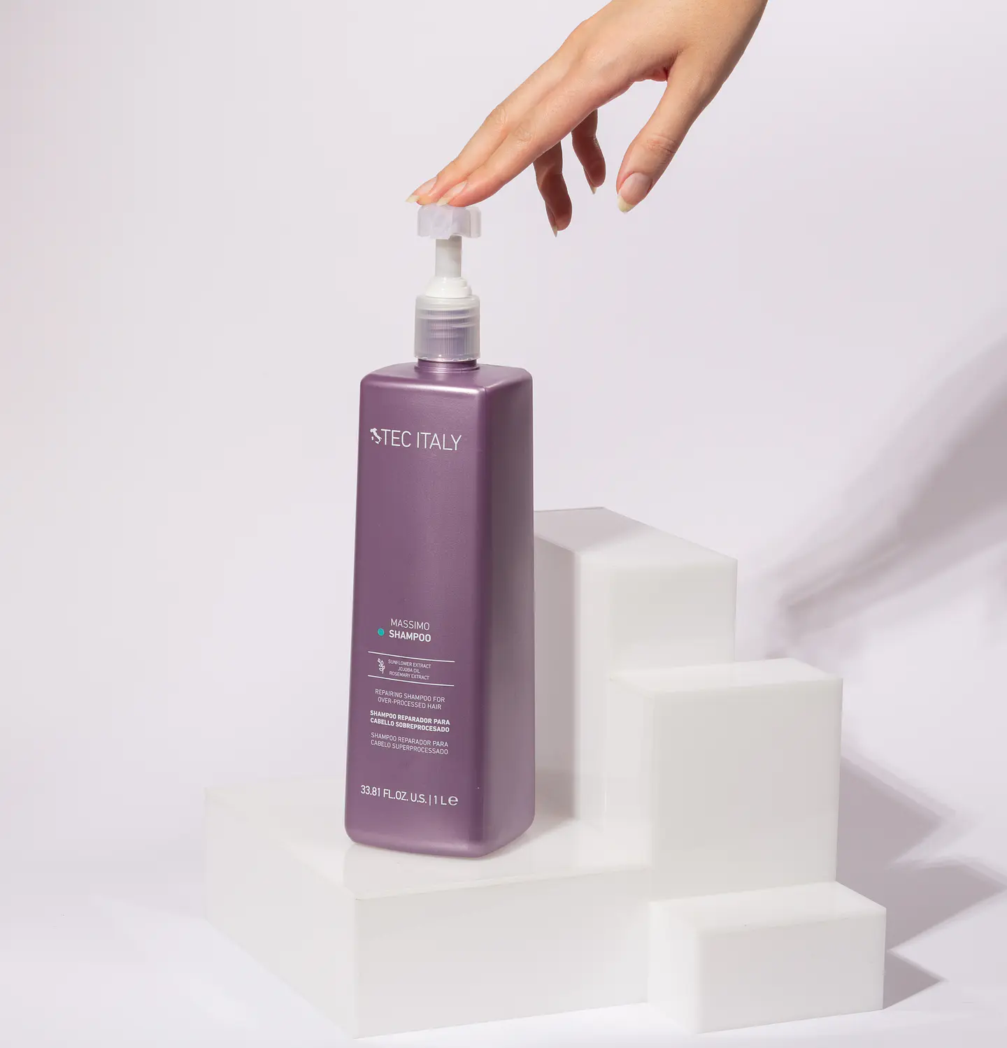 Shampoo Reparador Massimo TEC ITALY Repair 1L 2