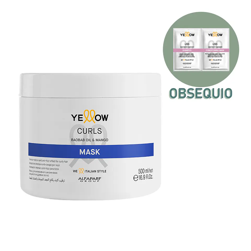 Mascarilla Rizos Anti-Frizz YELLOW Curls 500ml 1