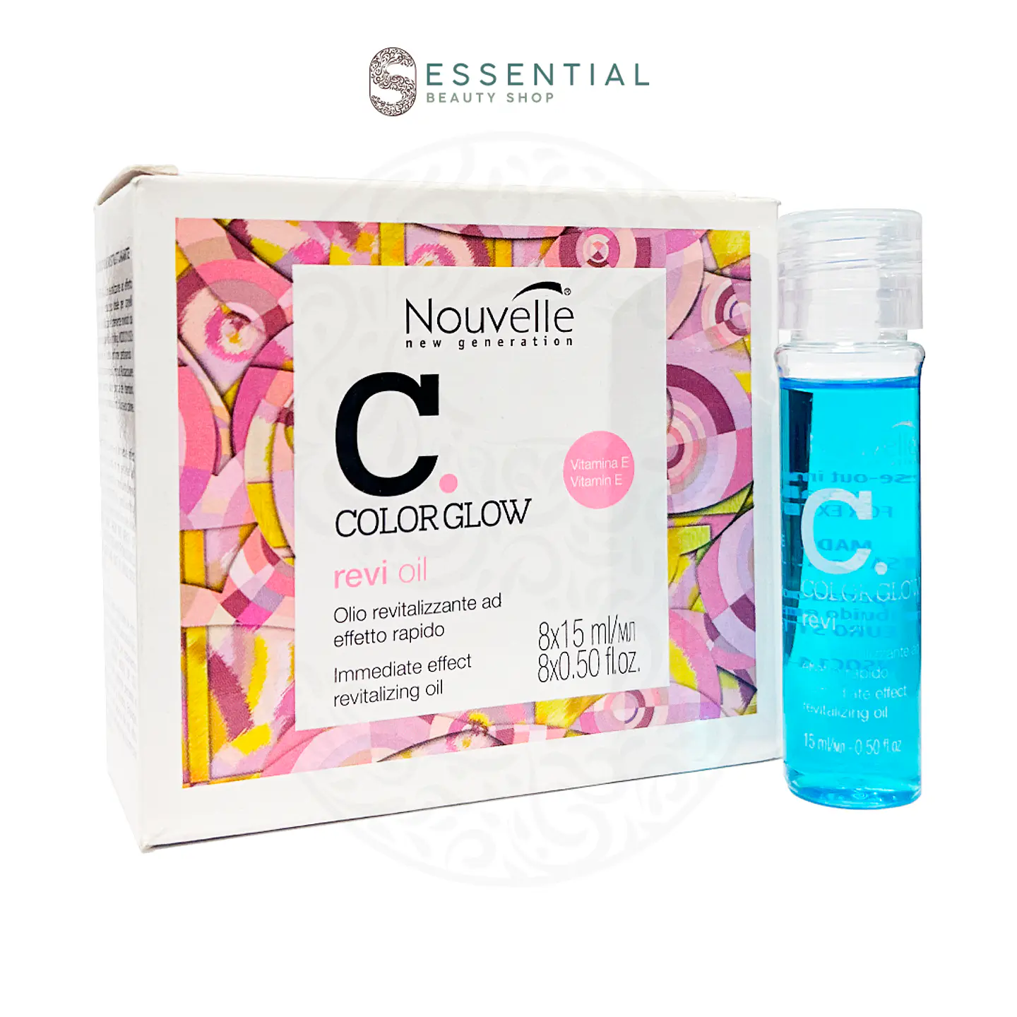 Caja de 8 Ampolletas Revitalizantes Revi Oil NOUVELLE Color Glow 14ml 1