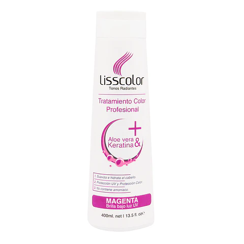 Tratamiento Color Profesional Lisscolor Magenta (Brilla bajo la luz UV) 400ml