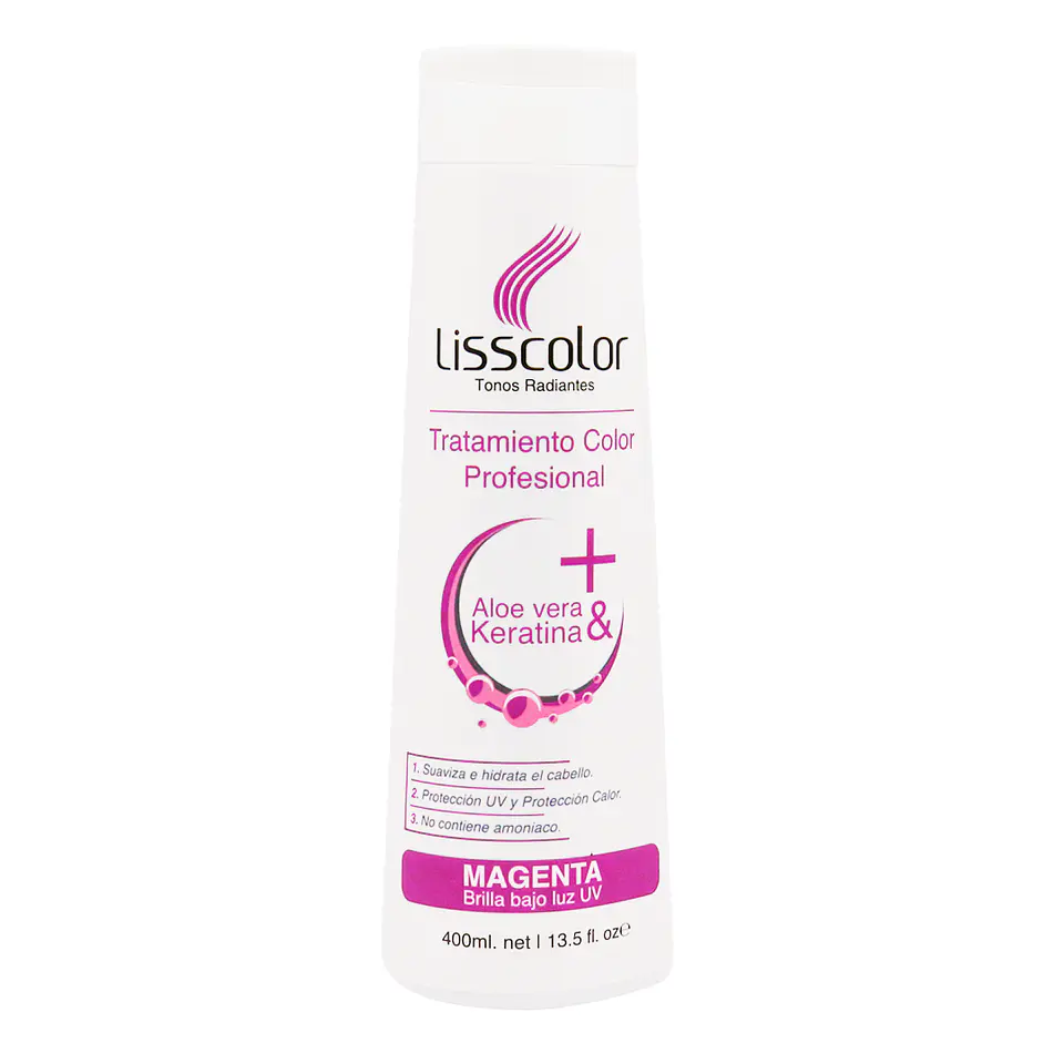 Tratamiento Color Profesional Lisscolor Magenta (Brilla bajo la luz UV) 400ml 1