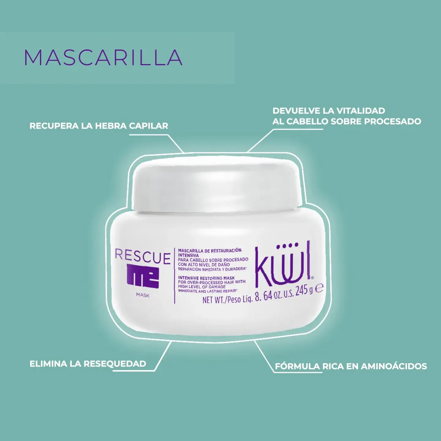 Mascarilla de Restauración Intensiva KÜÜL Rescue Me 245g 2