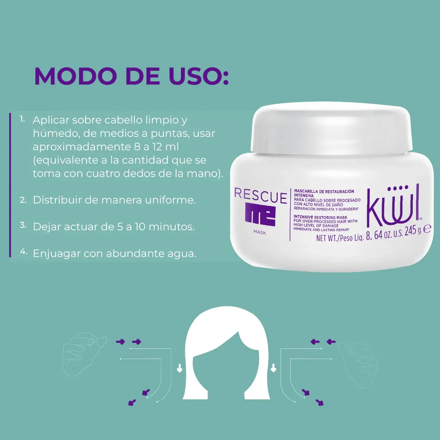Mascarilla de Restauración Intensiva KÜÜL Rescue Me 245g 3