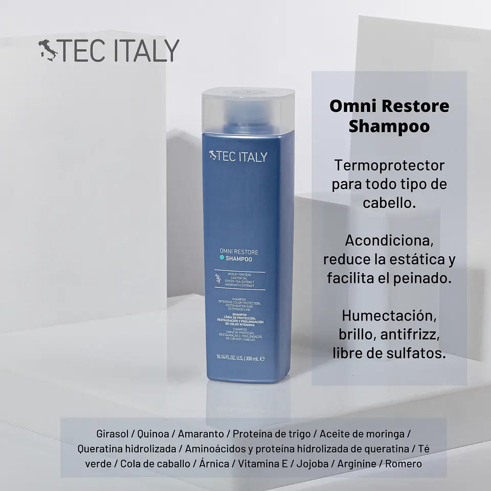 Shampoo Restaurador TEC ITALY Omni Restore 300ml 3