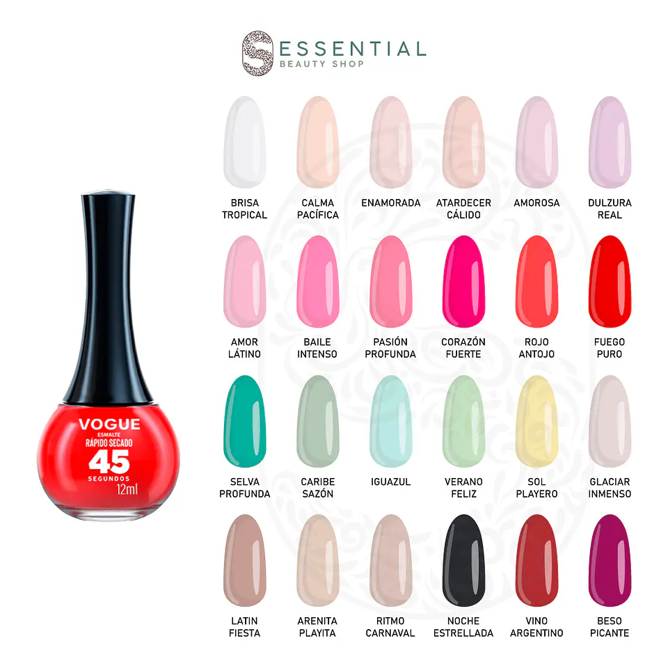 Esmaltes Secado Rápido VOGUE 45 Segundos 12ml 2