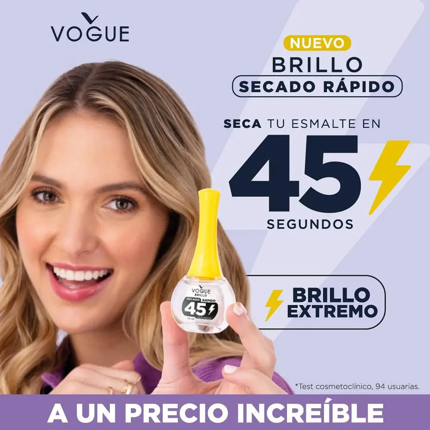 Brillo de Secado Rápido VOGUE 45 Segundos 14ml 2