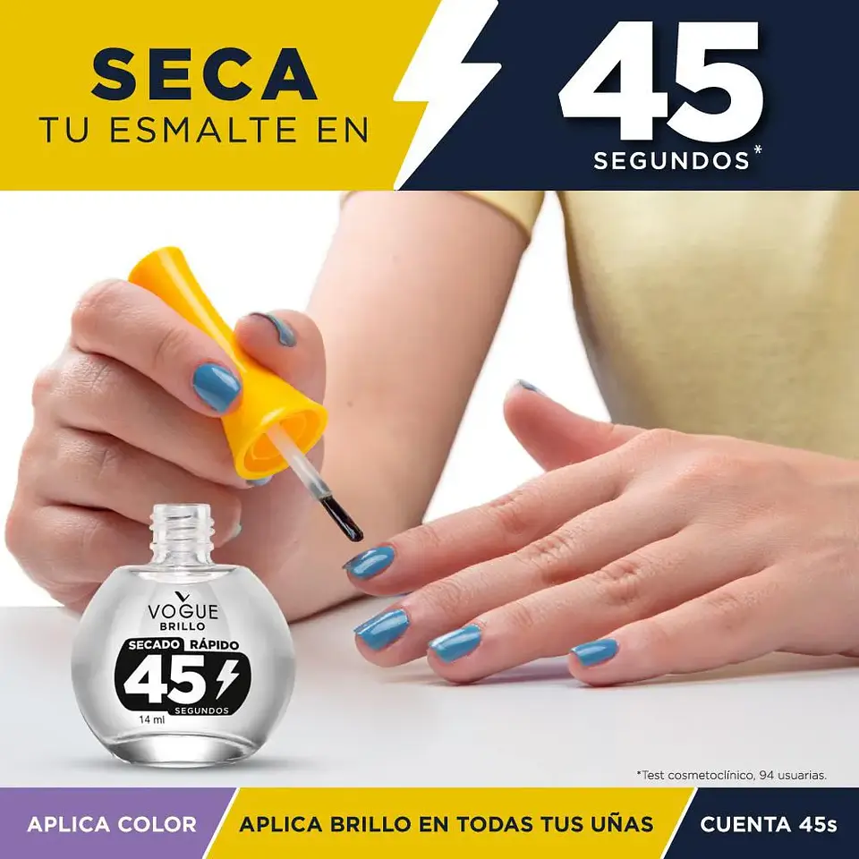 Brillo de Secado Rápido VOGUE 45 Segundos 14ml 3