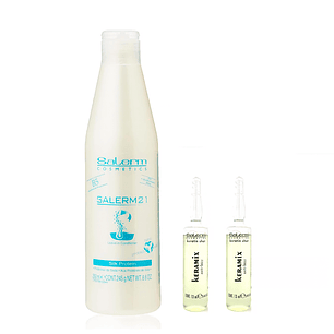 Combo Ampolletas Keramix + Salerm 21
