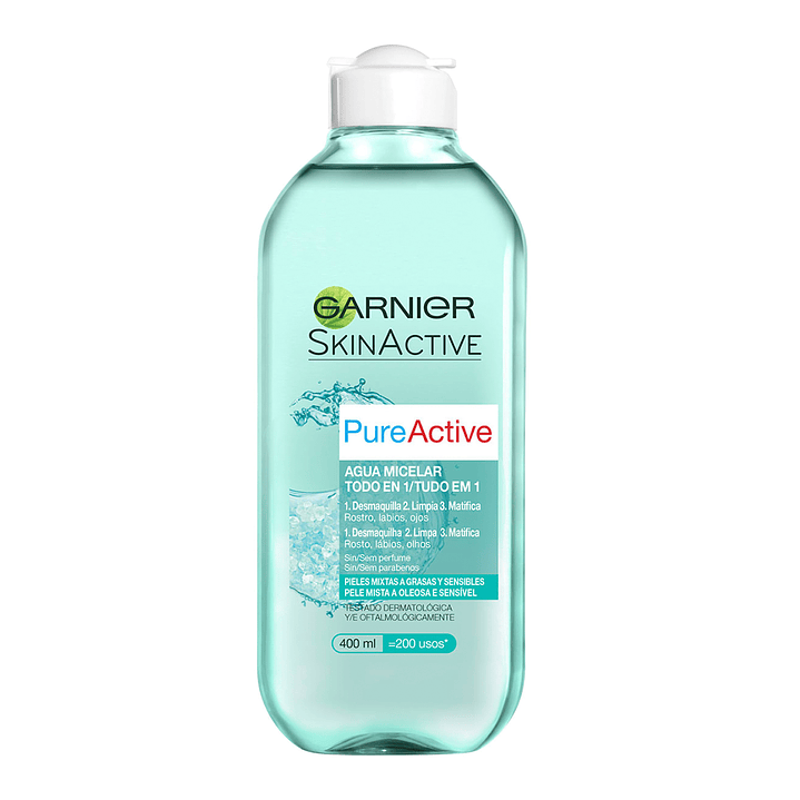 Agua Micelar Pure Active GARNIER Skin Active 400ml 1