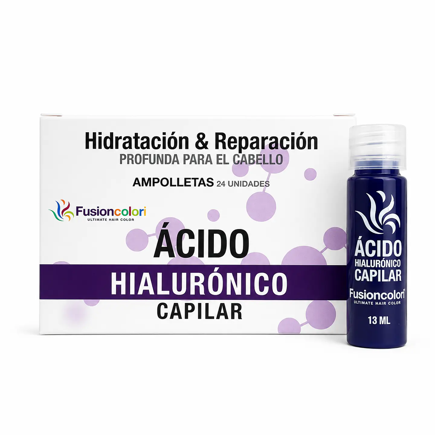 Caja de 24 Ampolletas Ácido Hialurónico FUSIONCOLORI 13ml 1