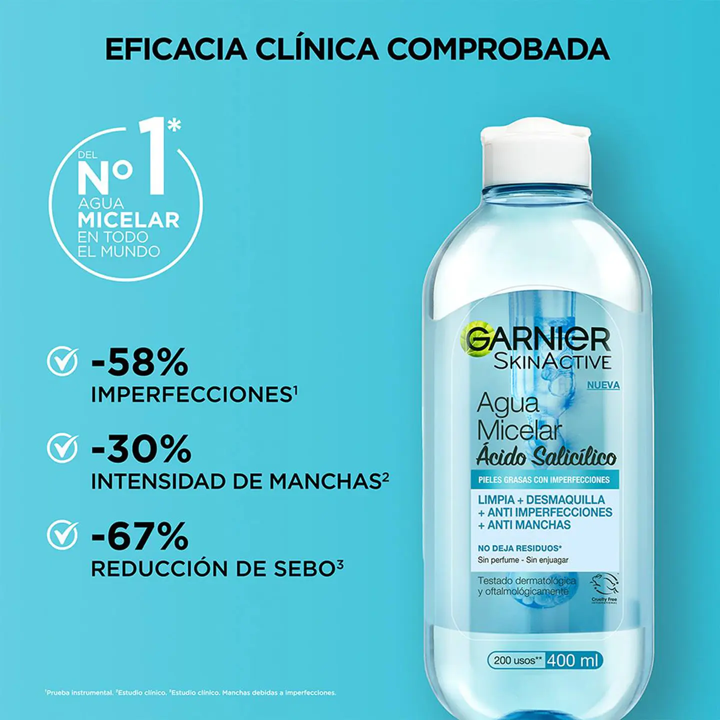 Agua Micelar Anti Iperfecciones GARNIER Skin Active 400ml 2