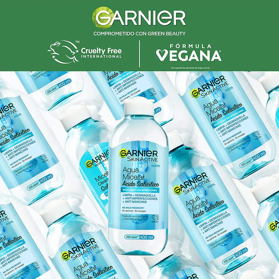Agua Micelar Anti Iperfecciones GARNIER Skin Active 400ml 4