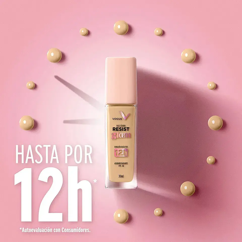 Base Líquida 12 horas con FPS VOGUE Resist 30ml 6
